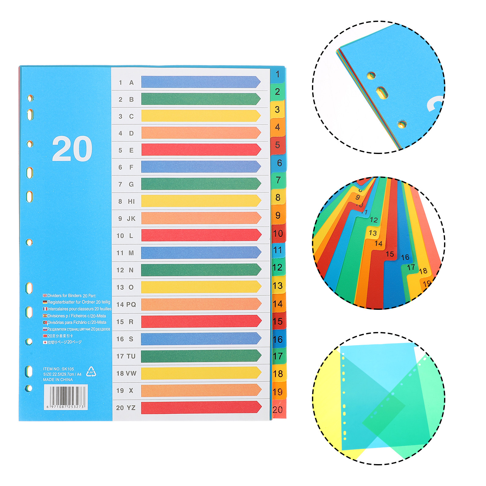 5개입 프리미엄 PP 플라스틱 바인더 디바이더 A4 사 - Tab Divider A4 리뷰 및 가격
